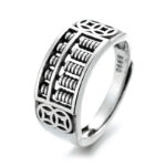 Wealth-Attracting Abacus Ring - Traditional Chinese Abacus Totem Retro Silver Ring ... - Image 3